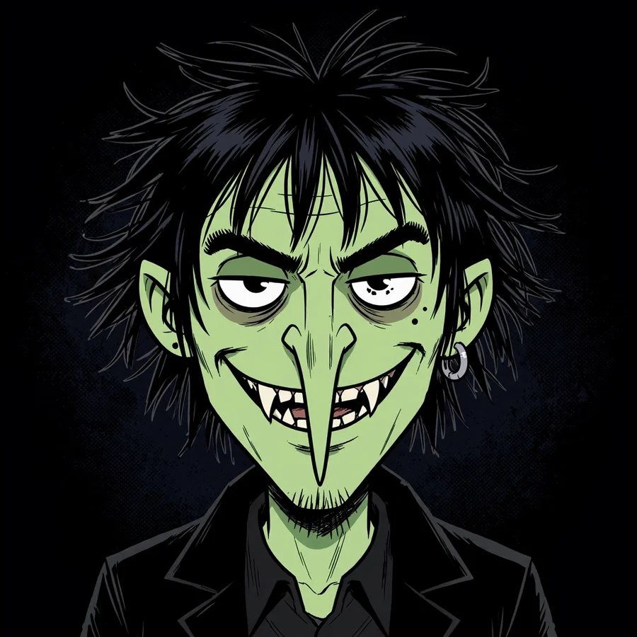 Murdoc Gorillaz pfp: original green skin