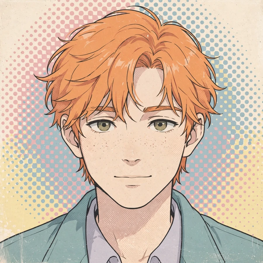Bleach ichigo pfp: original lo-fi portrait with halftone dots