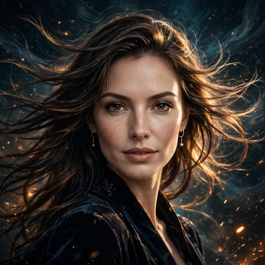 Best instagram pfp: elegant woman with long flowing hair caught in the wind