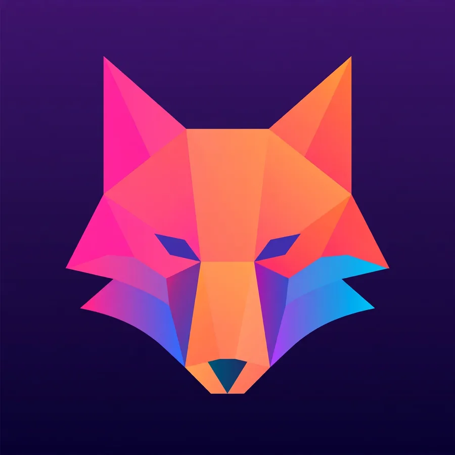 Good pfp for instagram: minimal geometric fox head in trendy gradient colors