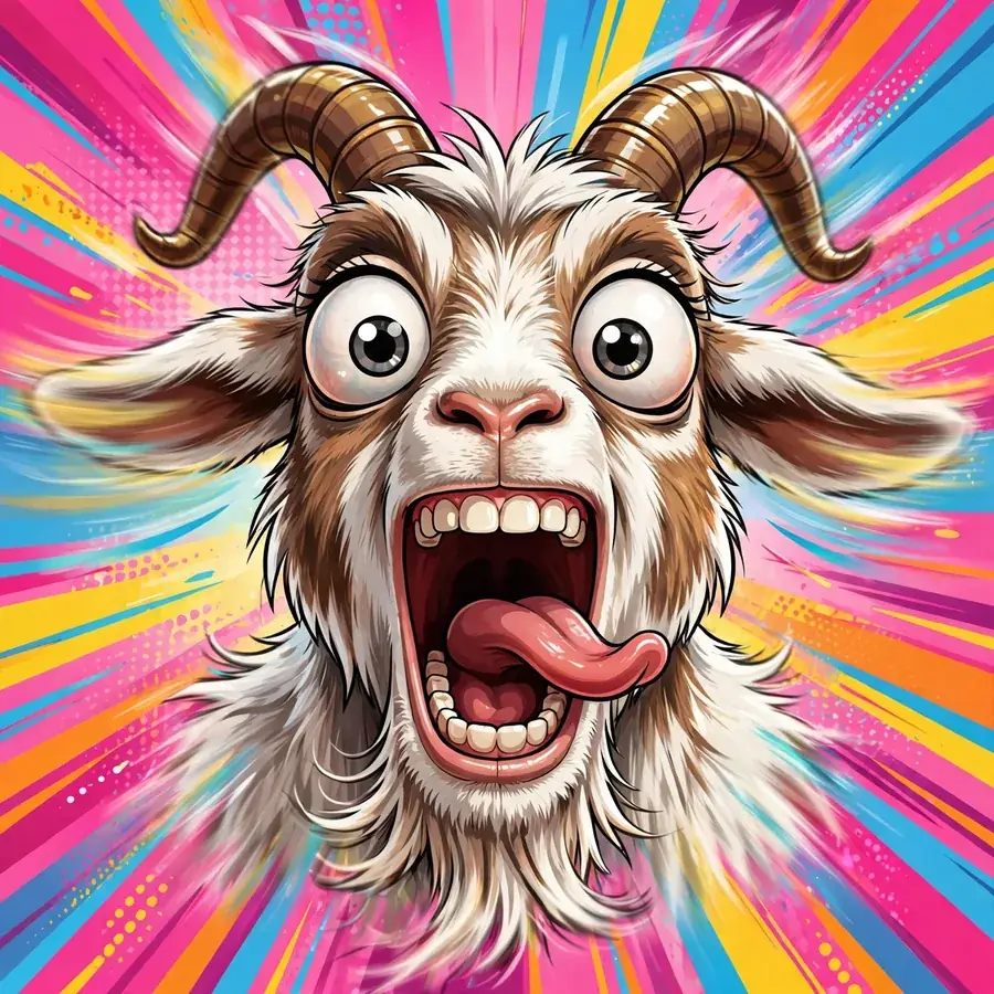 Instagram dp funny: screaming goat with comical expression