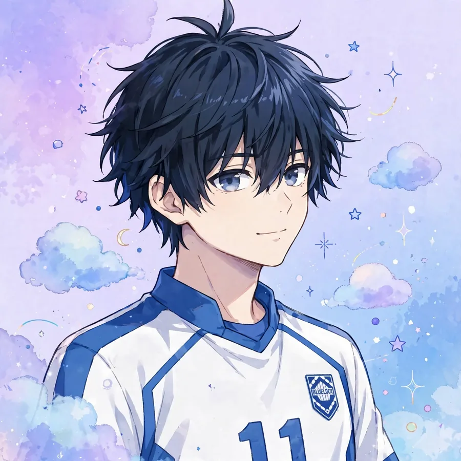 Aesthetic pfp Isagi: original lo-fi grain portrait