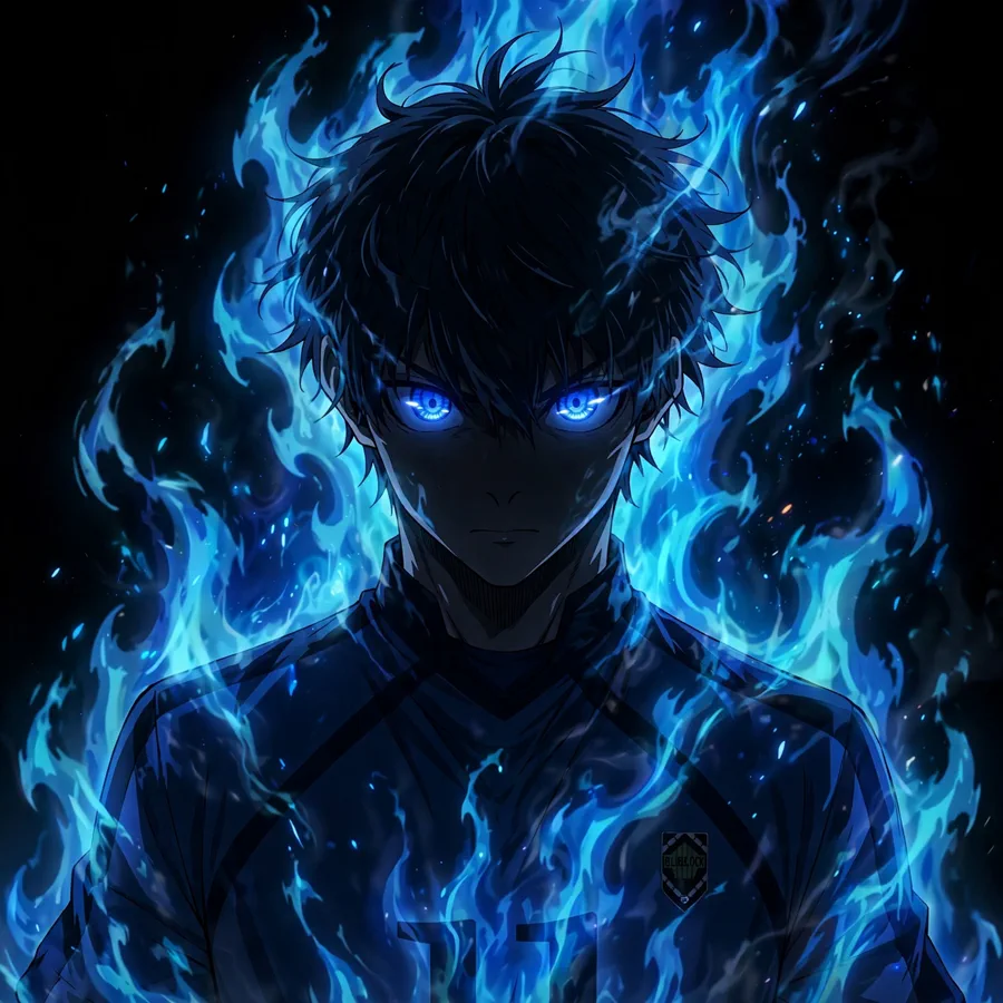 Ego pfp Isagi: original devour grin with energy wisps