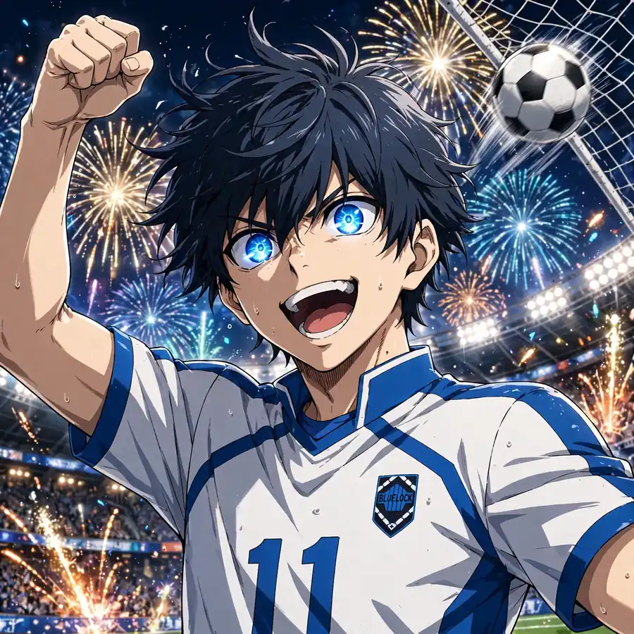 Match pfp Isagi: original stadium lights action portrait