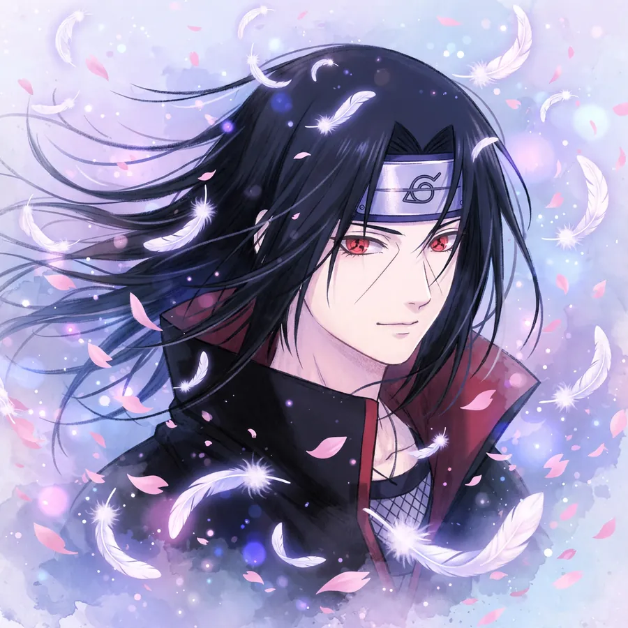 Itachi aesthetic pfp: original soft portrait with film grain texture