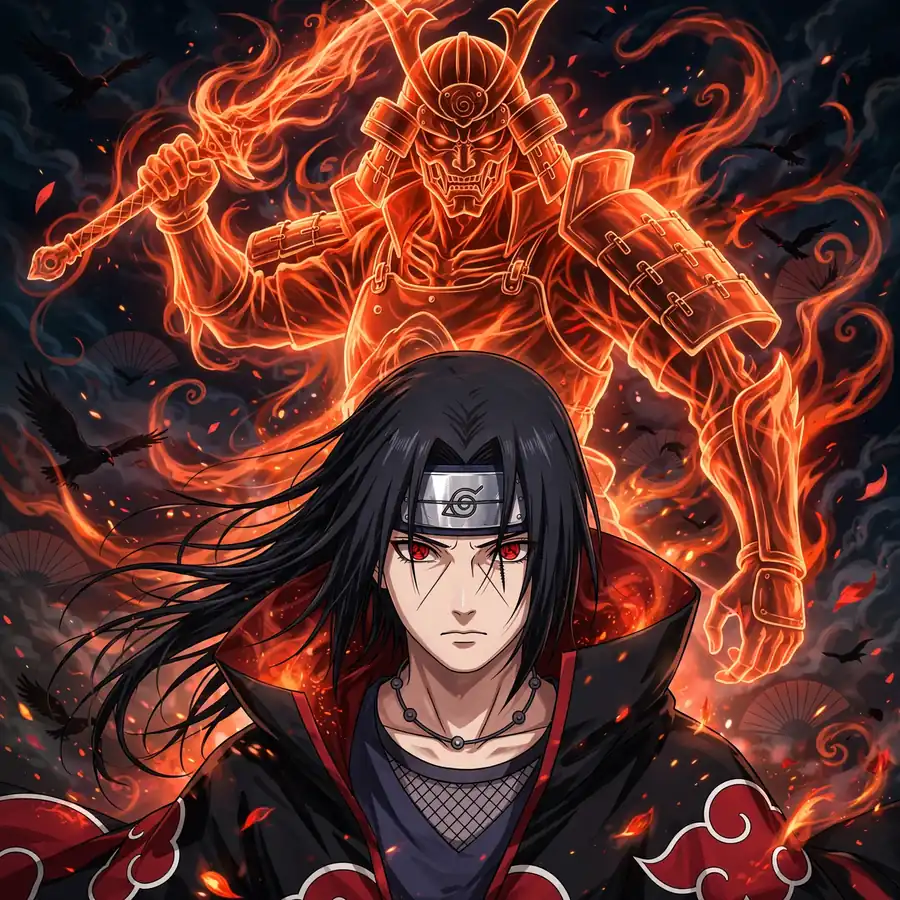 Anime Itachi pfps: original dynamic action pose with kunai