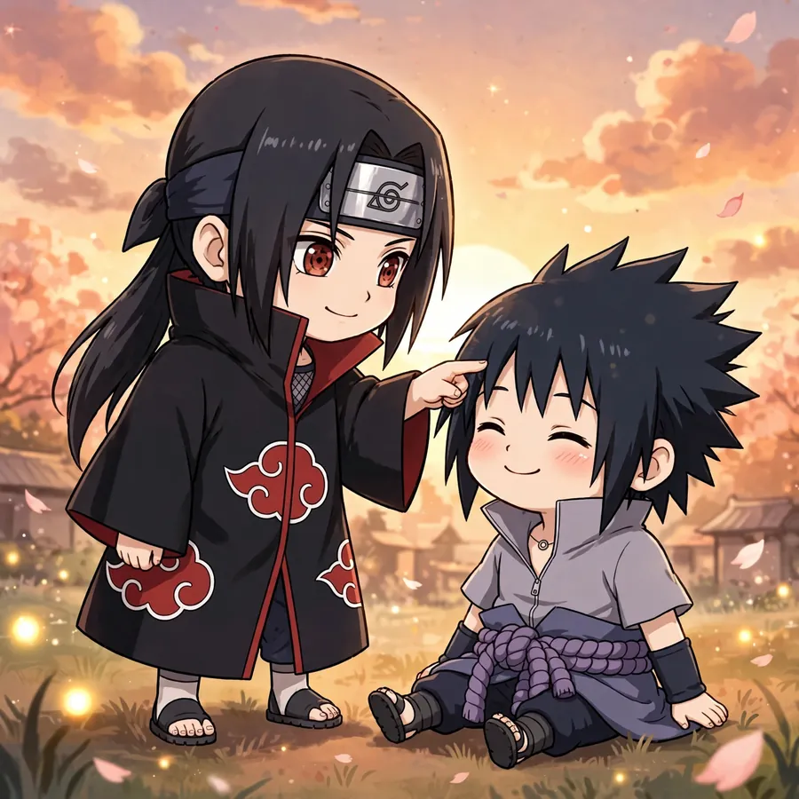 Chibi Itachi pfps: original tiny Uchiha with big Sharingan eyes