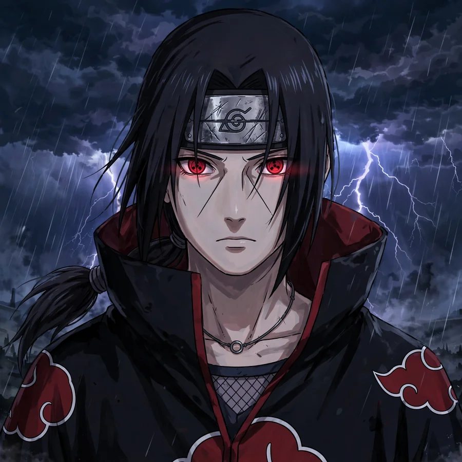 Itachi Uchiha pfp: original portrait with headband and stoic expression