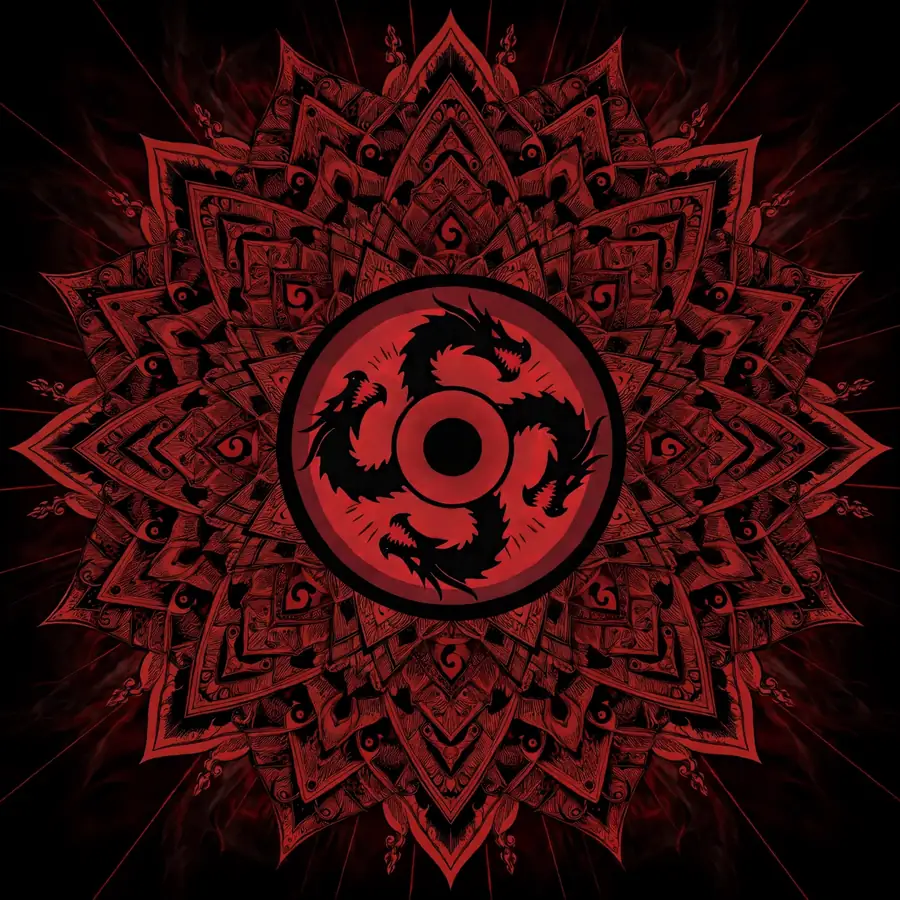 Sharingan pfp Itachi: original intense Sharingan stare, half face in shadow