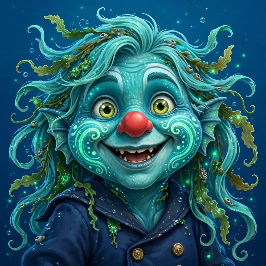 Cartoon Joker pfps: original sea creature clown with seaweed hair