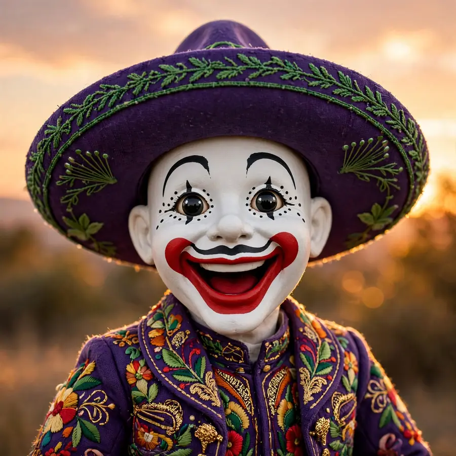 Classic Joker pfps: original sombrero folk clown in an embroidered jacket