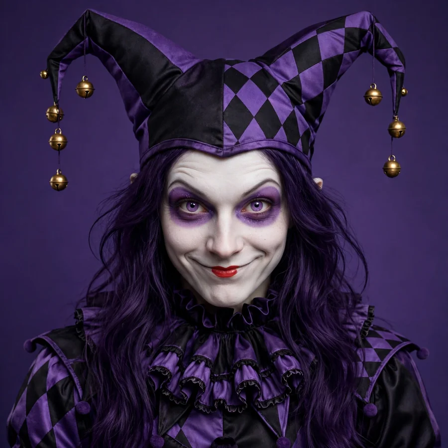 Fantasy Joker pfp: original harlequin jester with a bell-tipped hat
