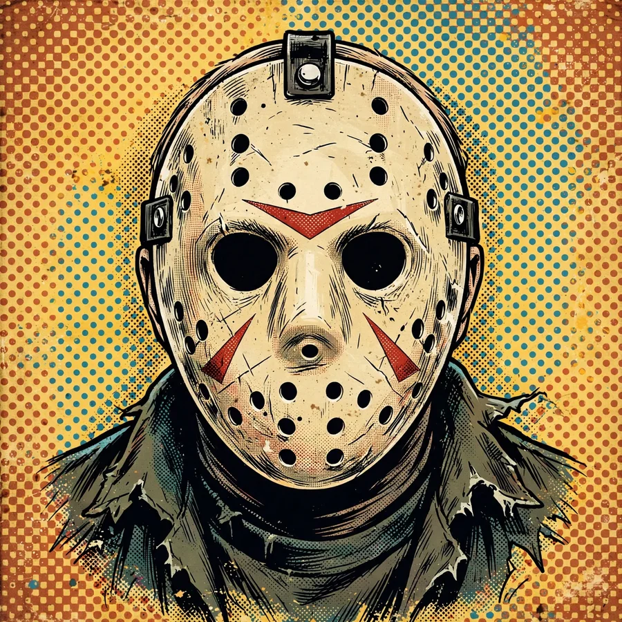 Vintage Jason pfp: original retro horror comic-book style masked slasher