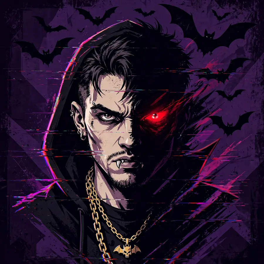 Ken Carson pfp album art: original VHS distortion portrait