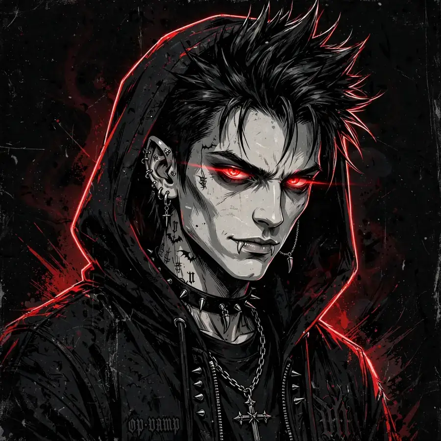Dark pfp Ken Carson: original moody red-glow portrait
