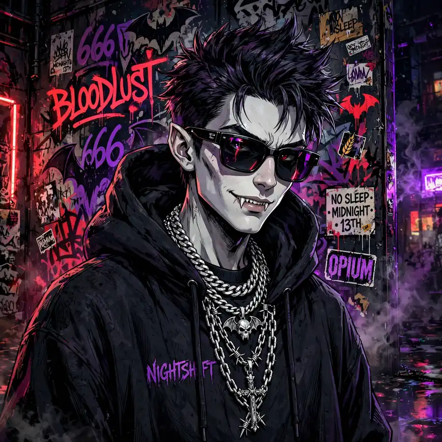 Ken Carson streetwear pfp: original hoodie and chains portrait
