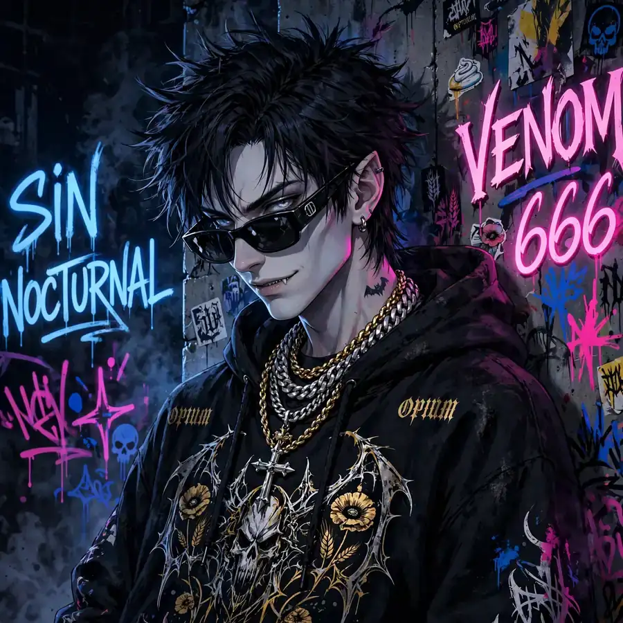Ken Carson streetwear pfp: original neon night portrait