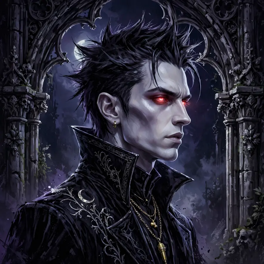 Ken Carson pfp vamp: original gothic cathedral portrait
