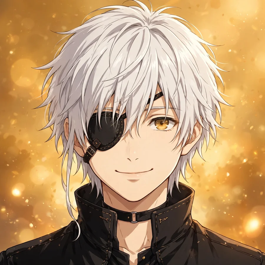 Kaneki pfp: original anime-style smiling portrait with warm colors