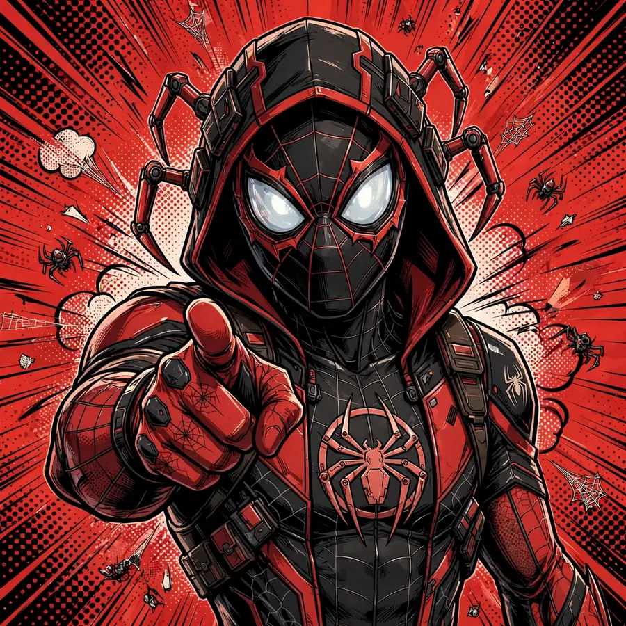 Funny Miles Morales pfp: original hero doing a dramatic meme pose