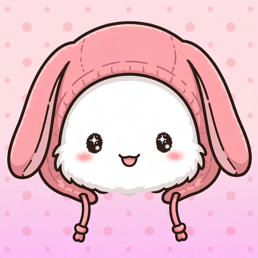 My melody profile: original face-forward bunny portrait with a smile