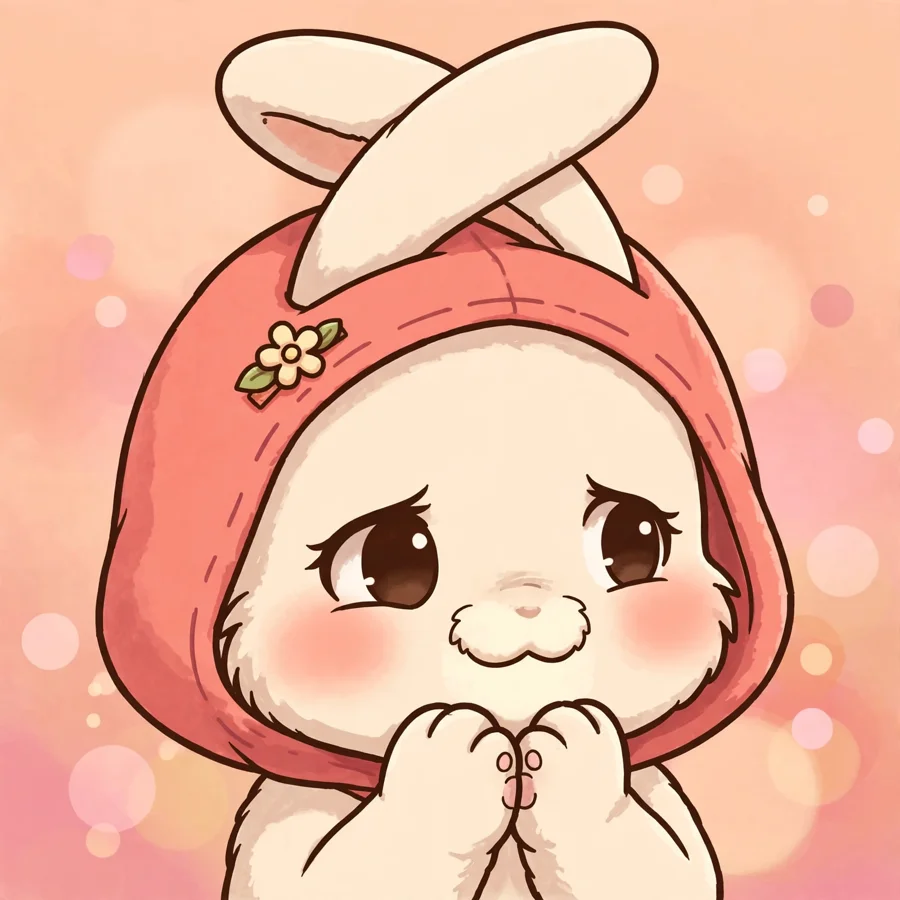 Pfp my melody: original bunny portrait with soft glow framing