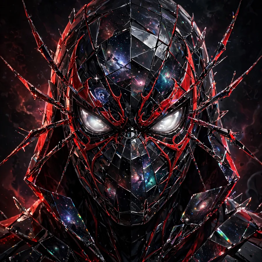 Spider-Verse Miles Morales pfp: original shattered-glass multiverse silhouette