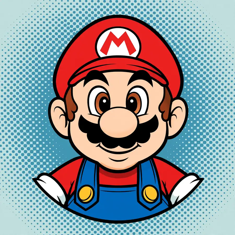 Mario cartoon pfp: original retro 90s style