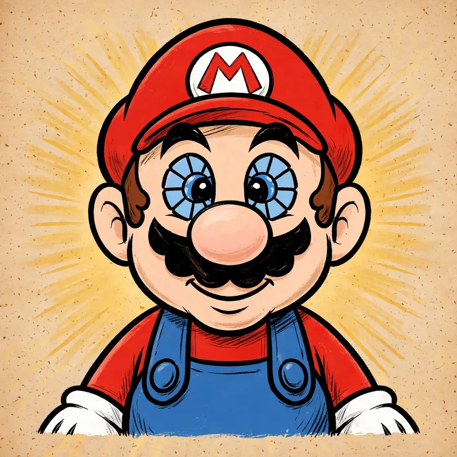 Mario cartoon pfp: original vintage rubber-hose
