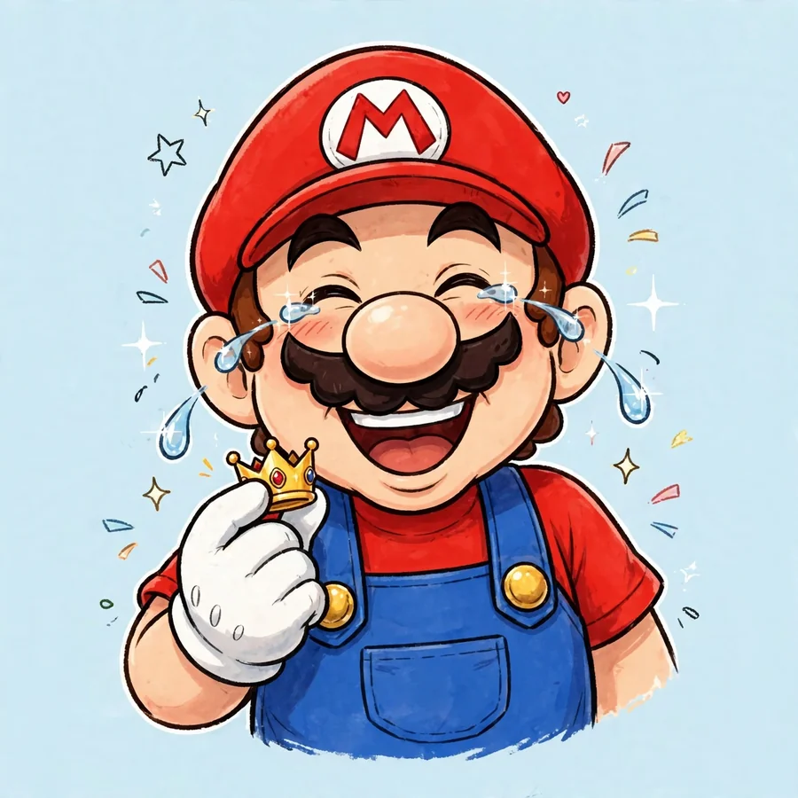 Funny Mario pfps: original silly grin