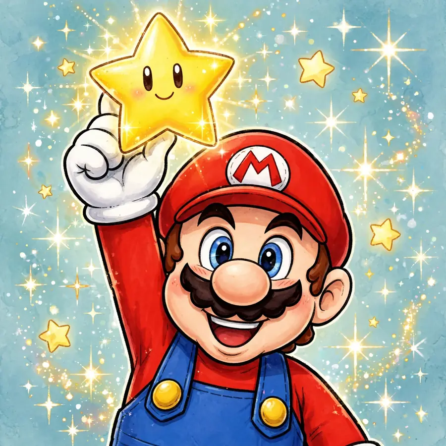 Power-up Mario pfp: original Super Star