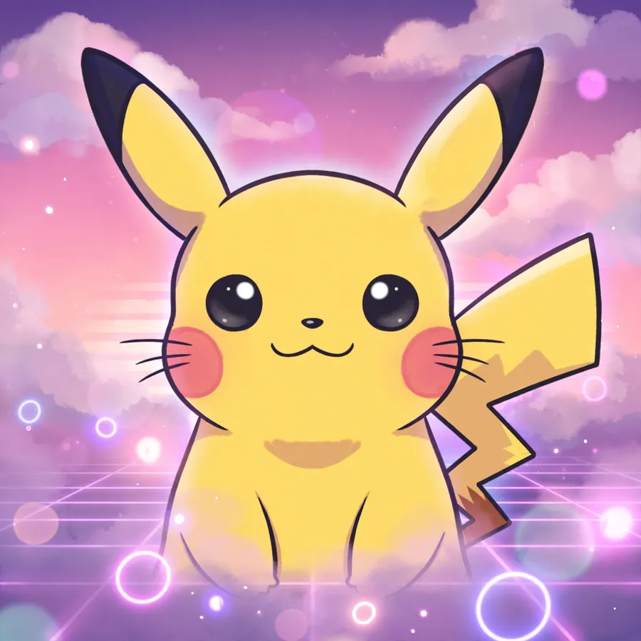 Aesthetic Pikachu pfp: original pastel sky