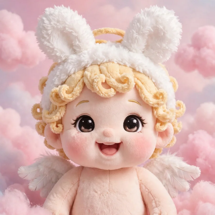 Sonny Angel pfp: original bunny ears cherub smiling on pink clouds
