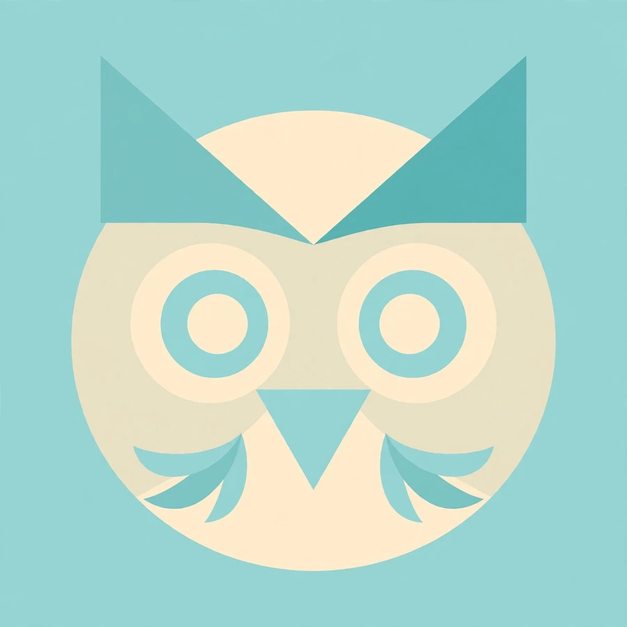 Minimalist pfps for school: geometric owl in pastel colors