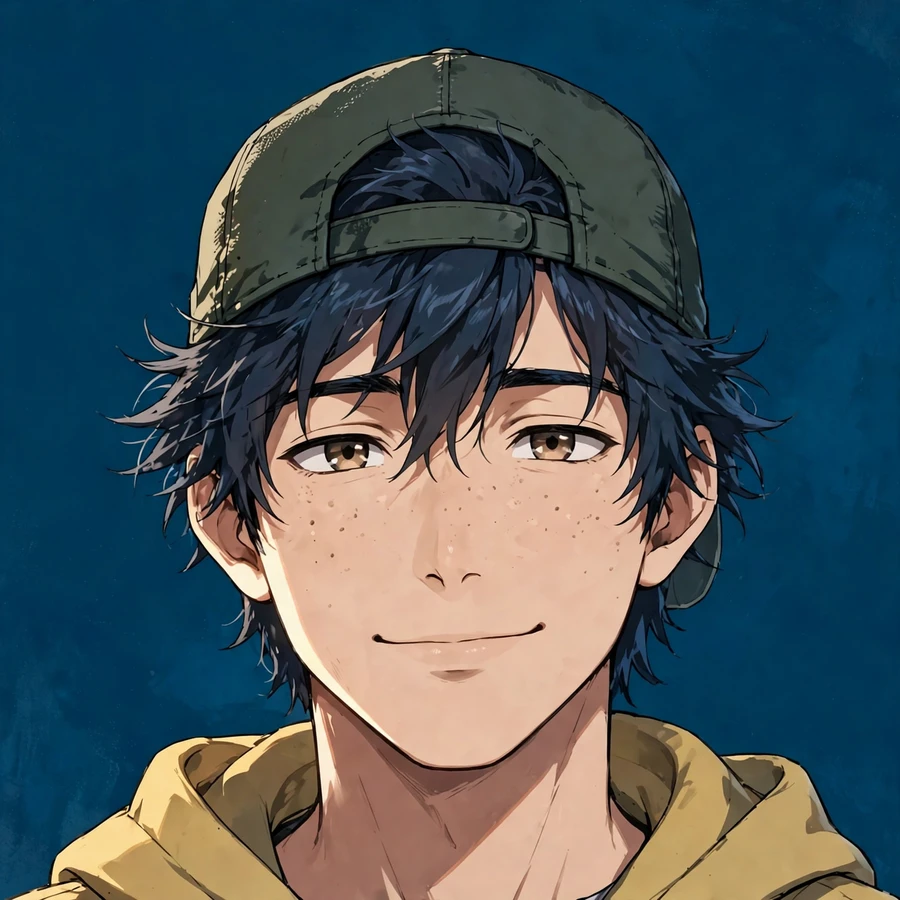Pfp chill: laid-back anime character with cap backwards