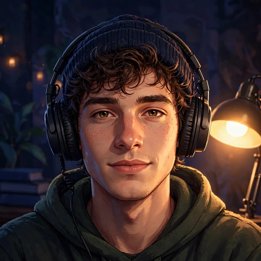 Chill pfps: cozy lo-fi boy with headphones