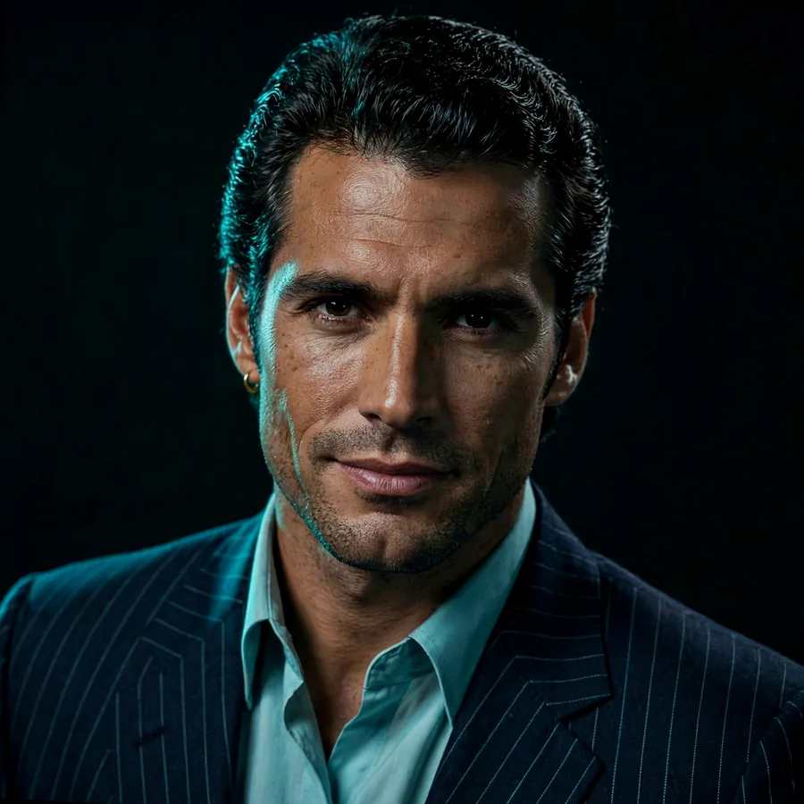 Miami Scarface pfps: original Tony Montana style aqua shirt portrait