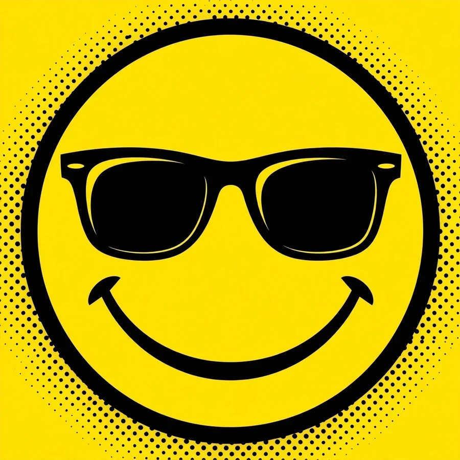 Best pfp: bold pop-art smiley face with sunglasses