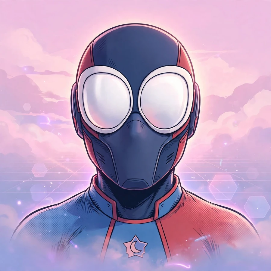 Spider man aesthetic pfp: original portrait in soft pastel gradients
