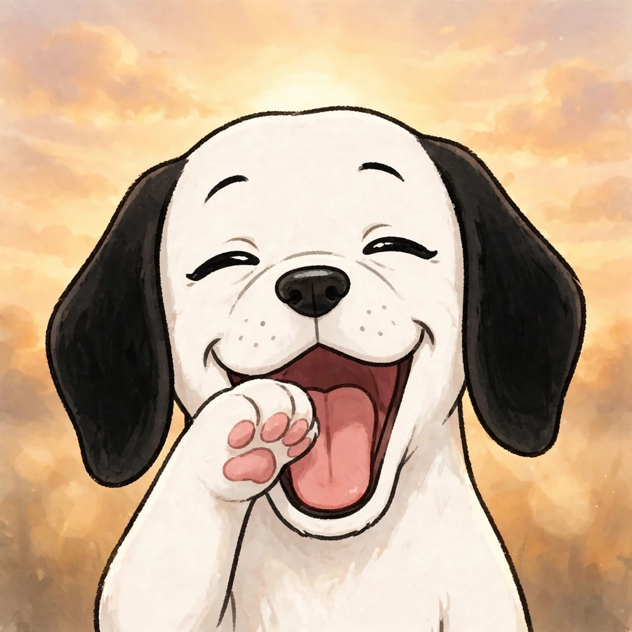 Snoopy pfp funny: original laughing beagle with a paw over his mouth