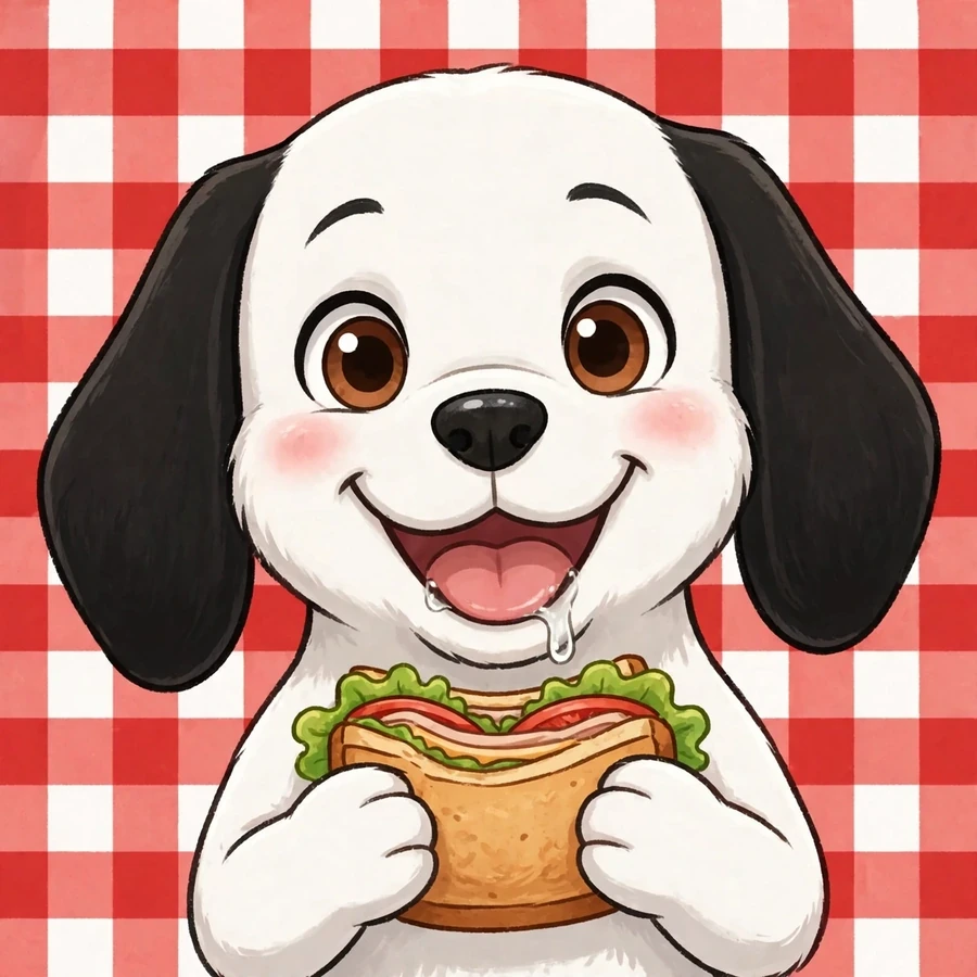 Funny Snoopy pfps: original beagle holding a giant sandwich