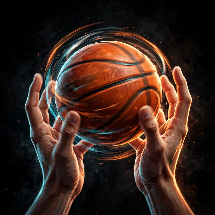Best basketball pfp: original close-up of hands spinning a basketball