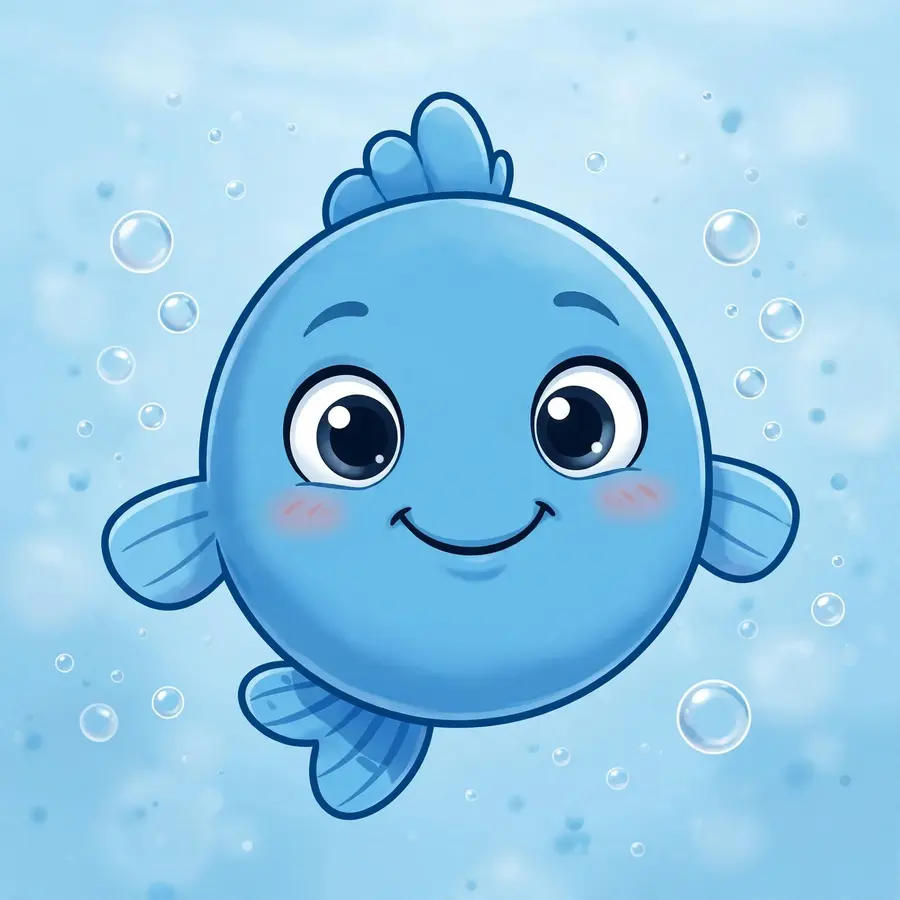 Spongebob pfp of a cute blue fish