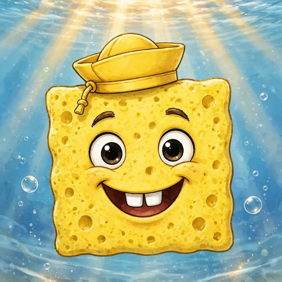 Spongebob pfp of a sponge wearing a sailor hat