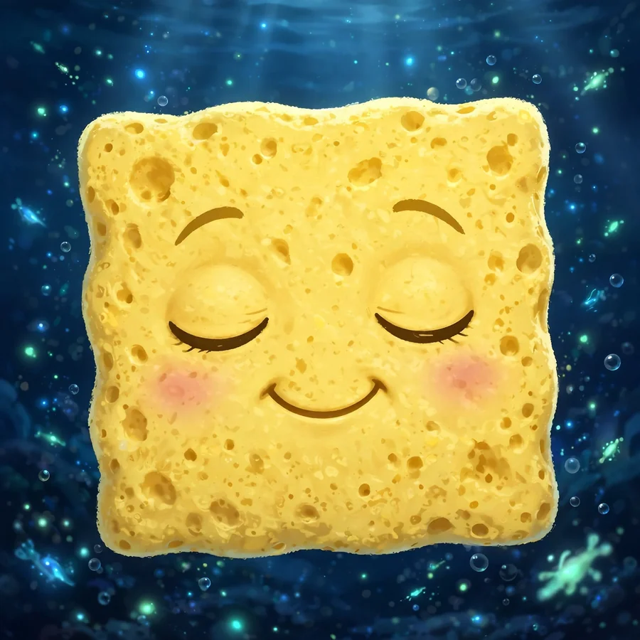 Spongebob pfp of a sleepy sponge character