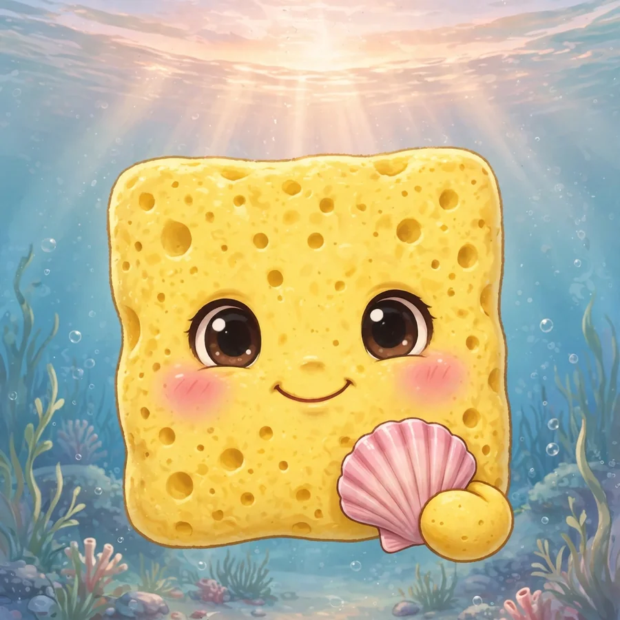 Spongebob pfp of a sponge holding a shell