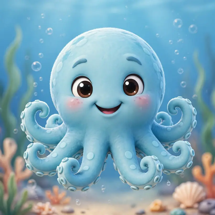 Spongebob pfp of a light-blue octopus