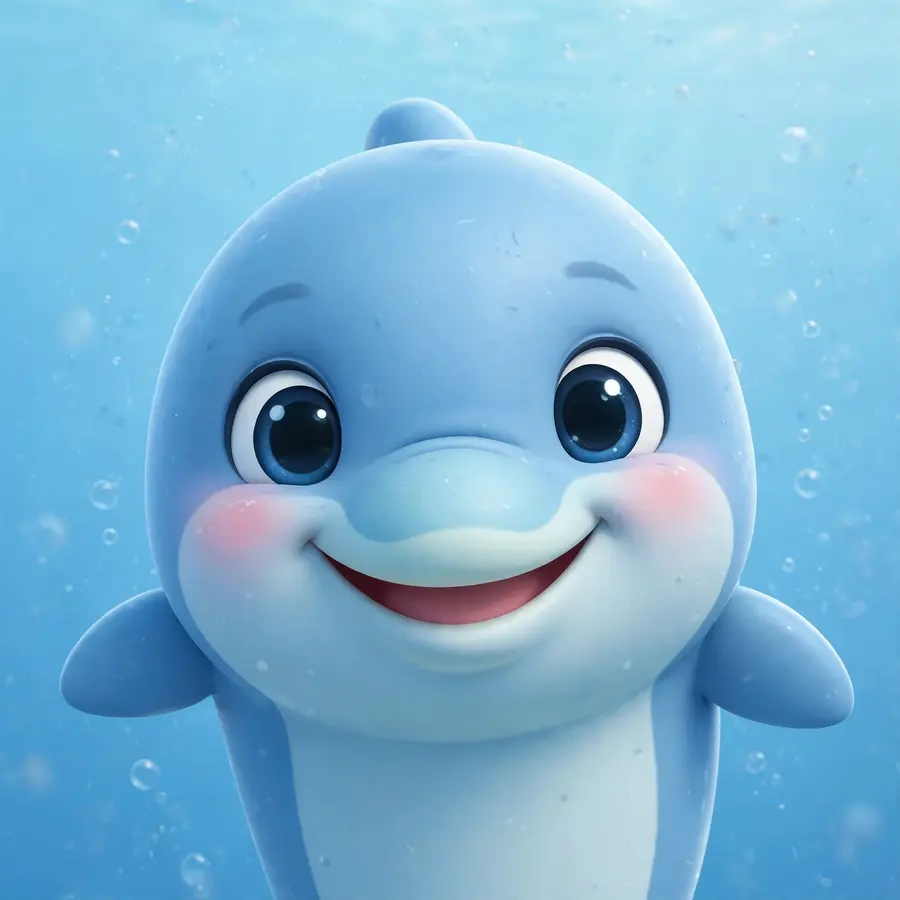 Spongebob pfp of a smiling dolphin