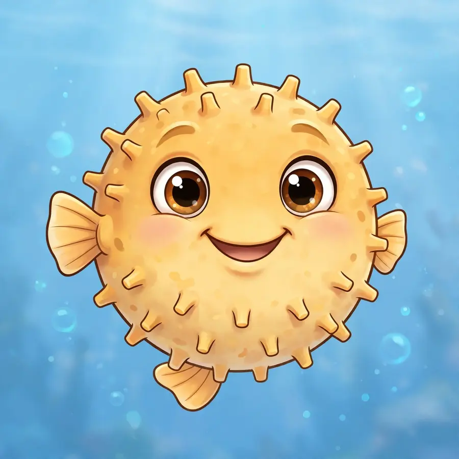 Spongebob pfp of a smiling pufferfish