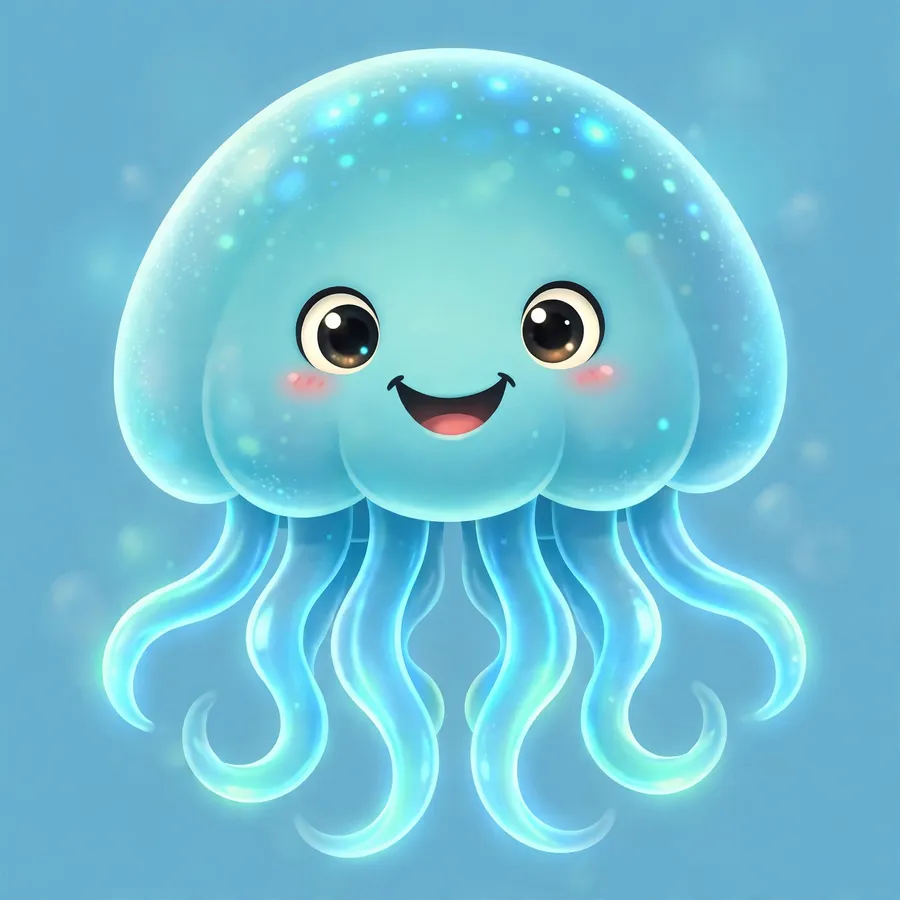 Spongebob pfp of a glowing blue jellyfish